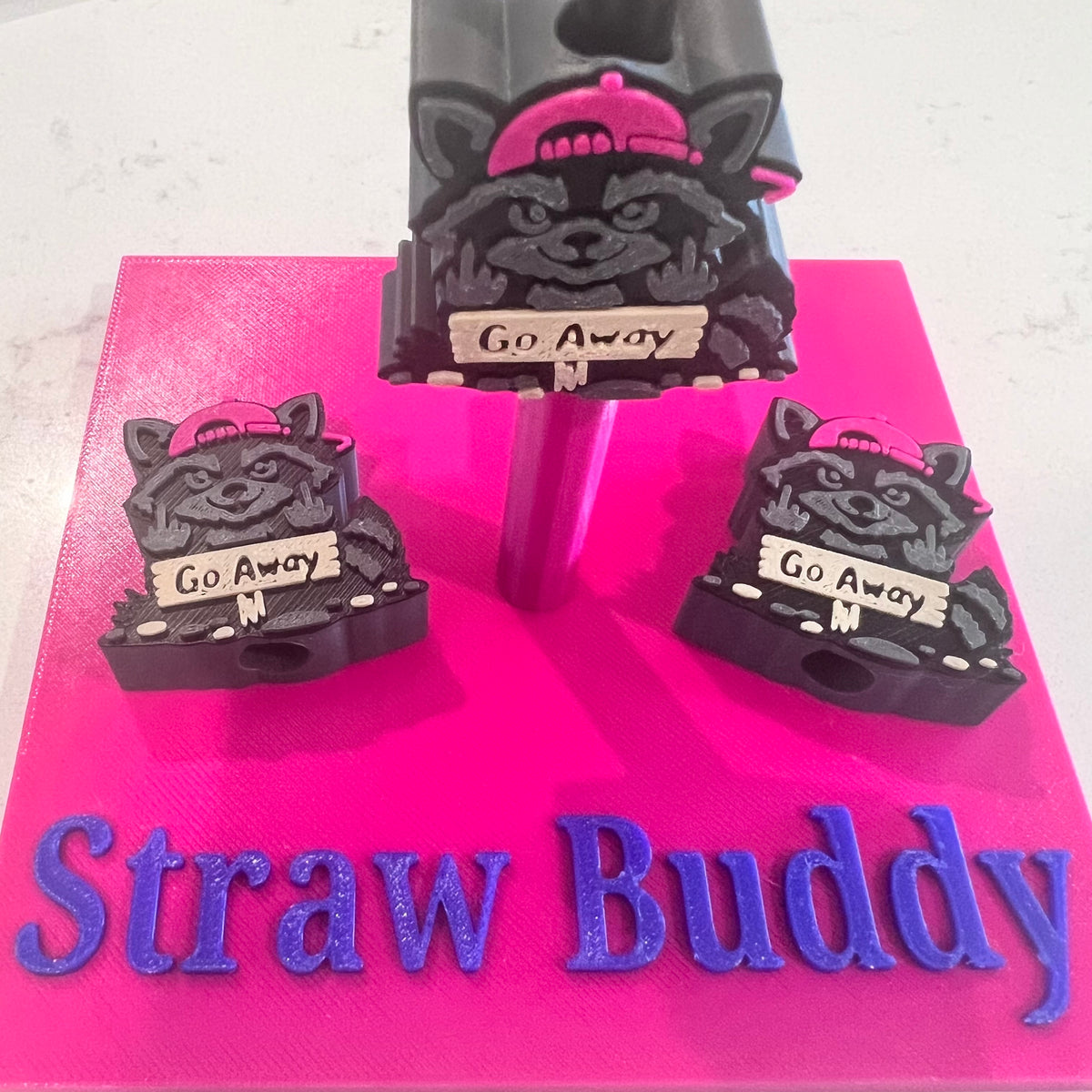 Feral Raccoon Straw Buddy/Topper