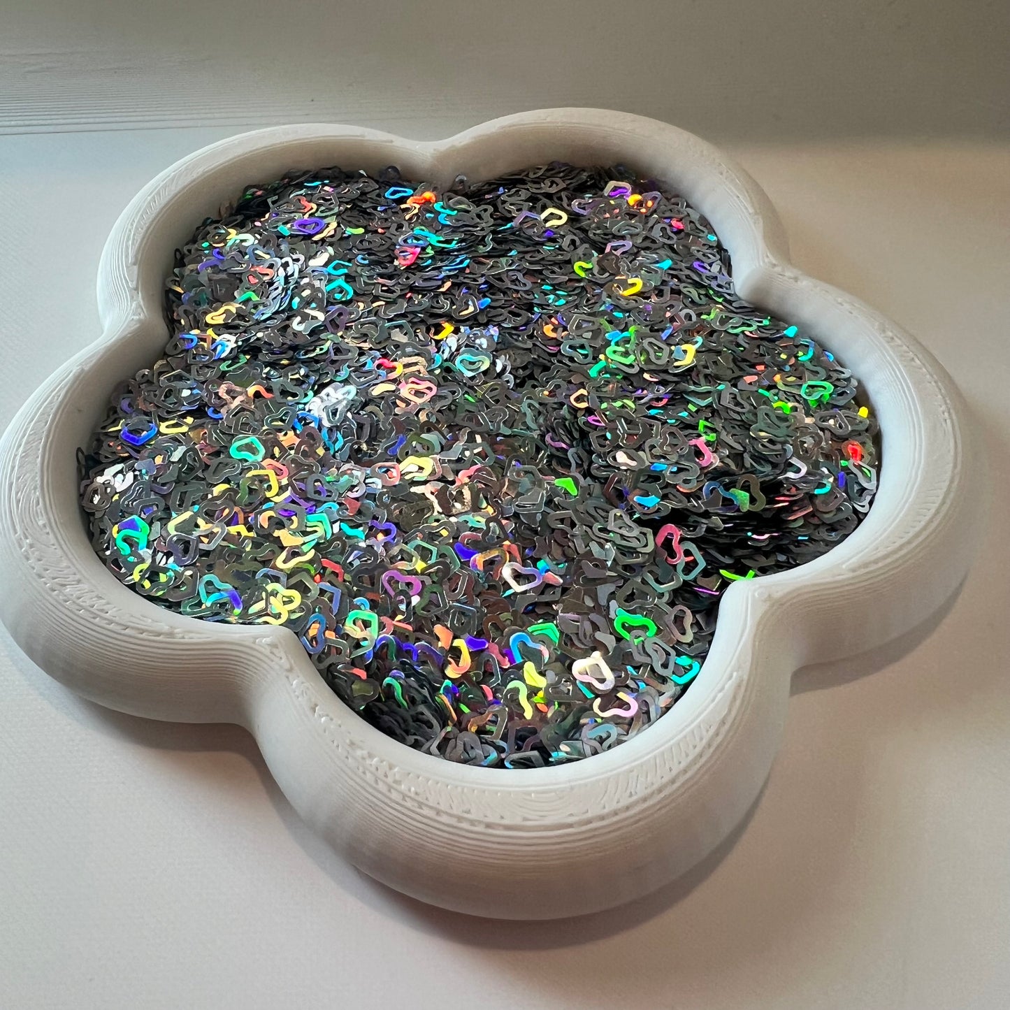 Hearts- Silver holographic