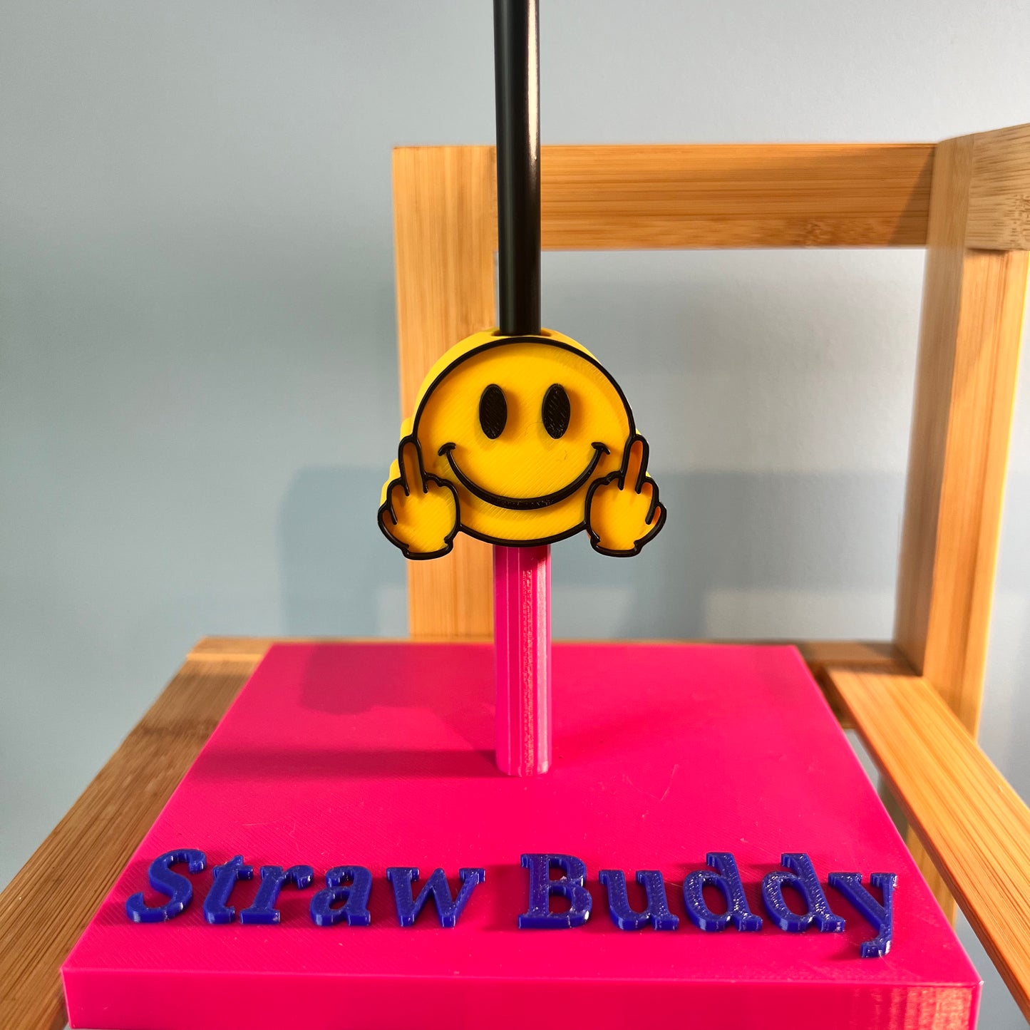 Naughty Smiley Face Straw Buddy/Topper