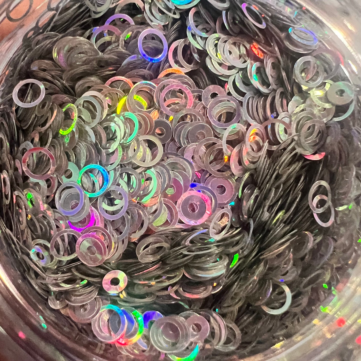 Siliver Holographic Rings